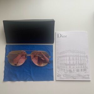 Dior Pink Rose Gold Aviator Sunglasses.
